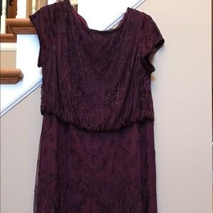 Adriana Papell Burgandy sequin dress